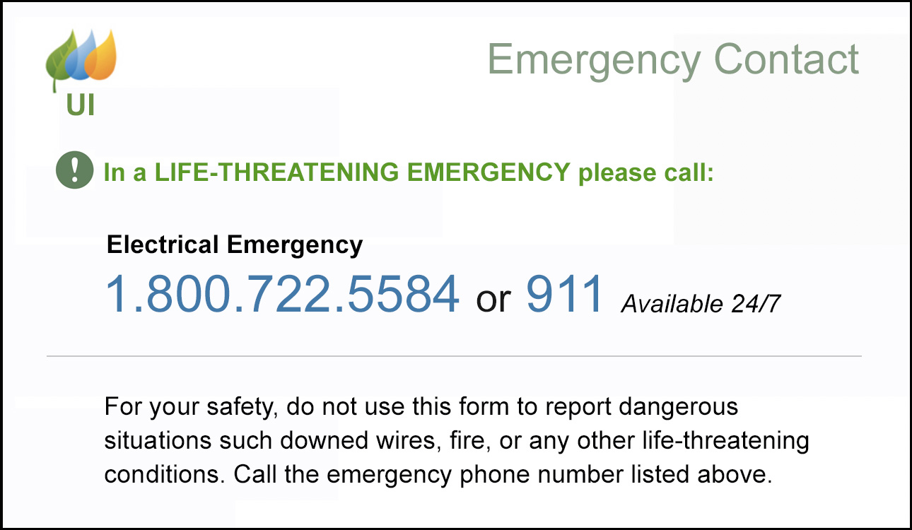 United Illuminating emergency contact information